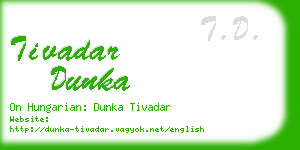 tivadar dunka business card